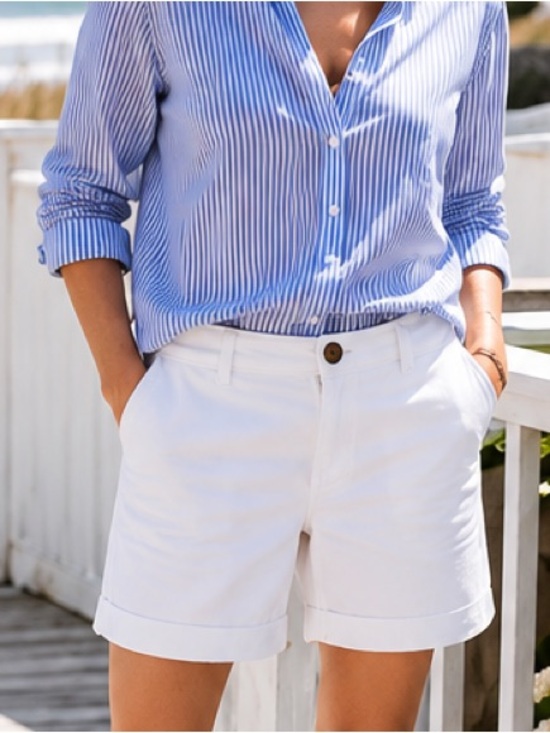 Kim Rogers Pants - Kim Rogers White Cotton Stretch Shorts Size 14 Classic Summer